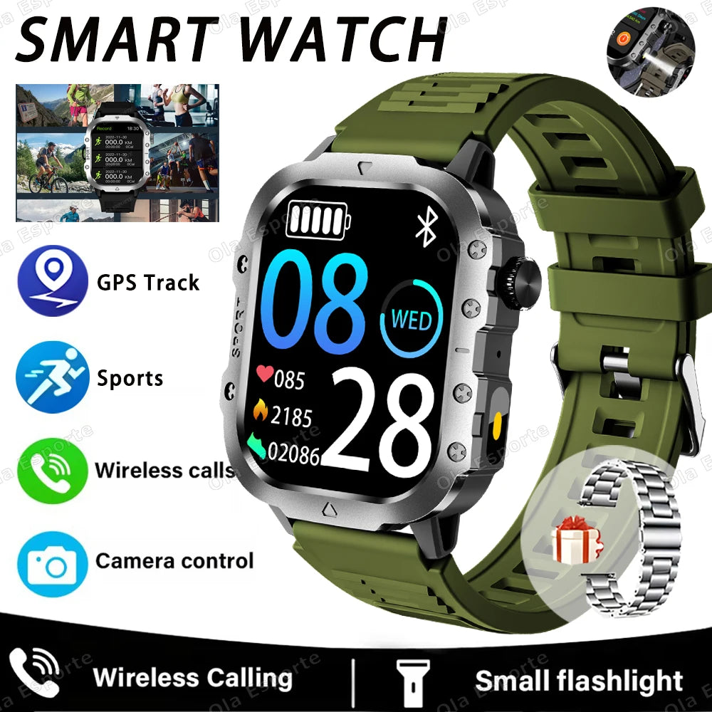 Ola Esporte Outdoor Smart Watch 2.01" HD Bluetooth & LED