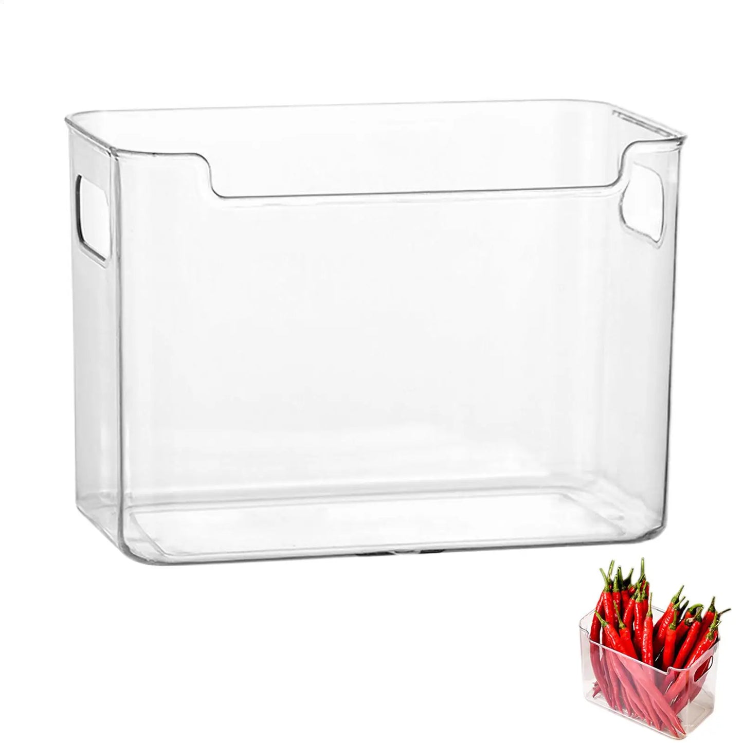 Clear Fridge Organizer Bin – Stackable BPA-Free Storage Box