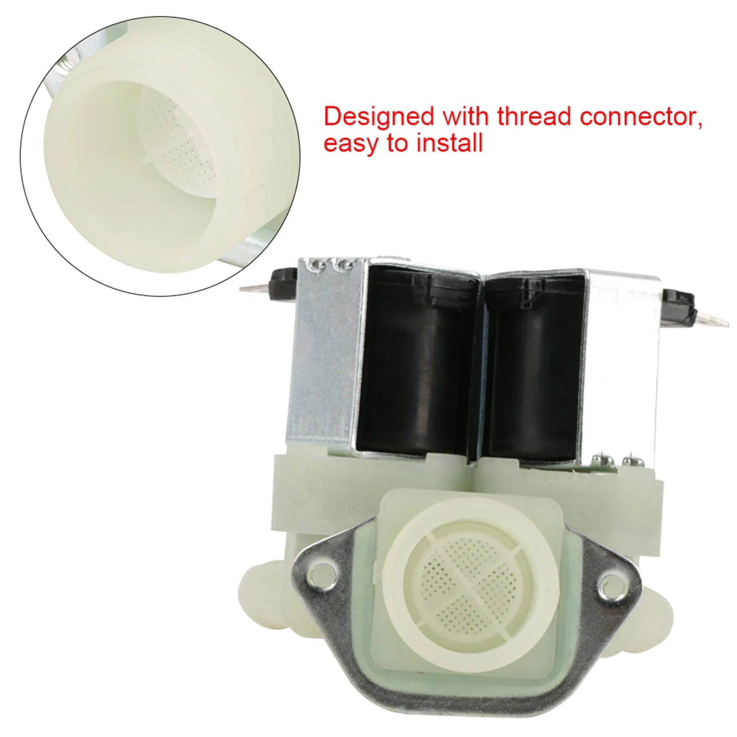 Electric Solenoid Valve 3 Way Water Inlet N C Normal Closed AC 220V