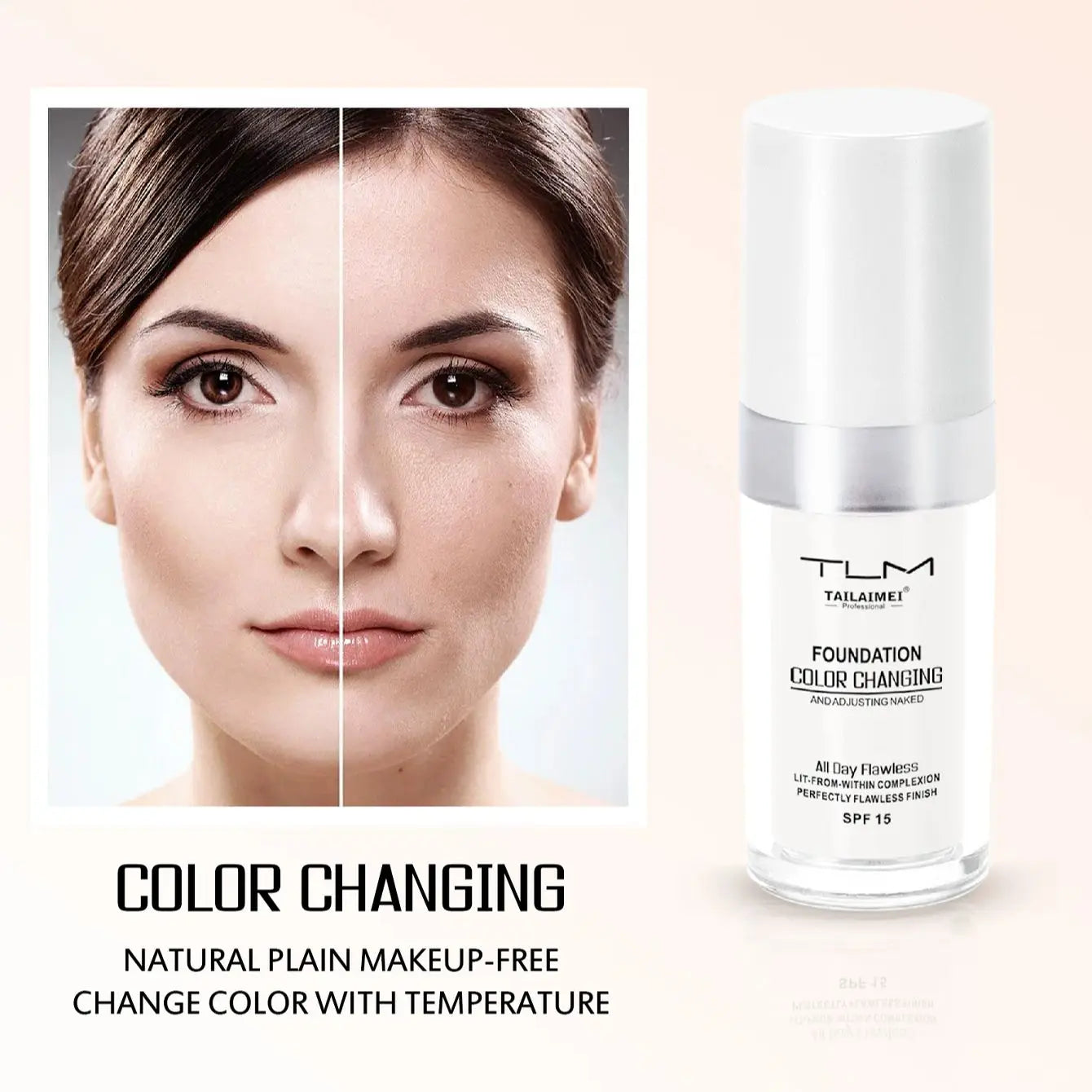 Color-Changing Liquid Foundation 30ml – Matte, SPF15 & Hydrating