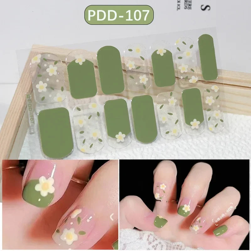 Glitter Full Cover Nail Stickers | Self-Adhesive Nail Wraps