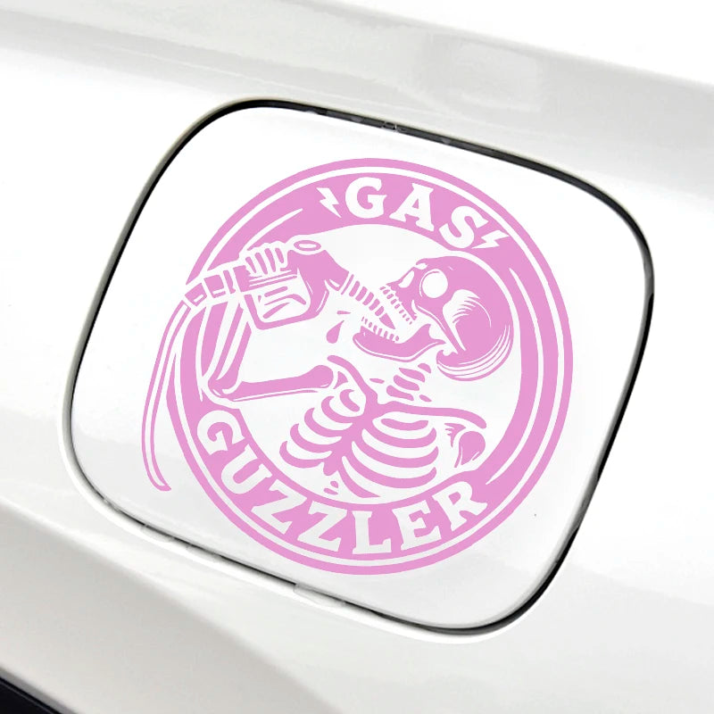 Skull Gas Guzzler Funny Car Sticker | Waterproof Decal