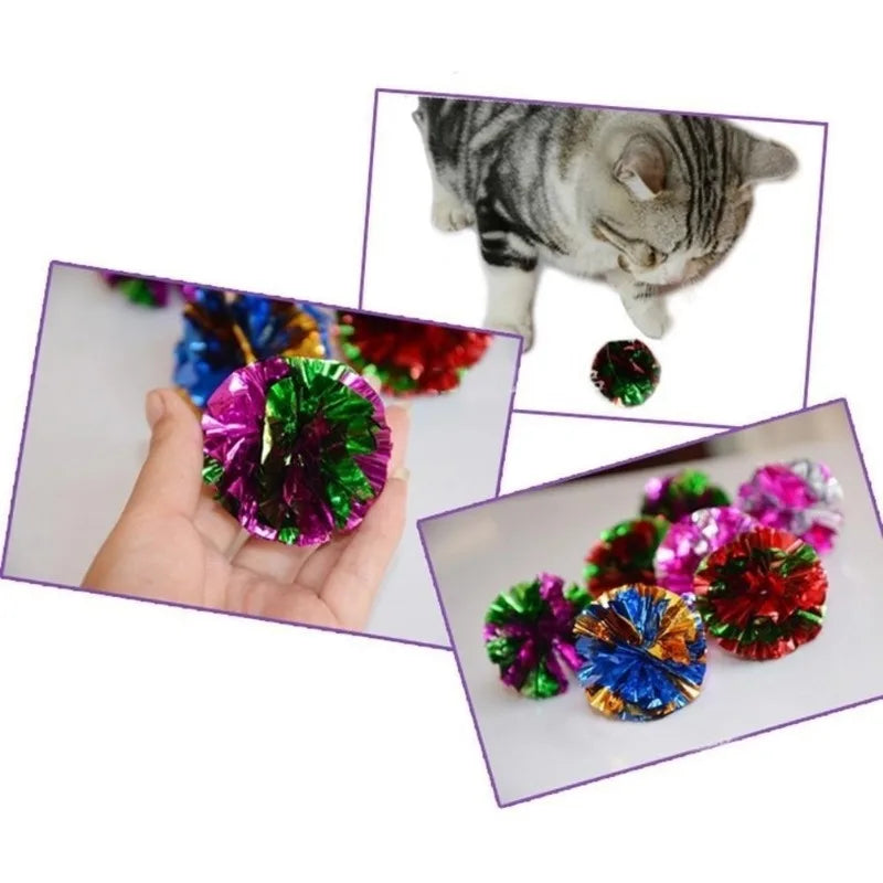Mylar Crinkle Foil Balls Cat Kitten Sound Play Toy Crackle Paper