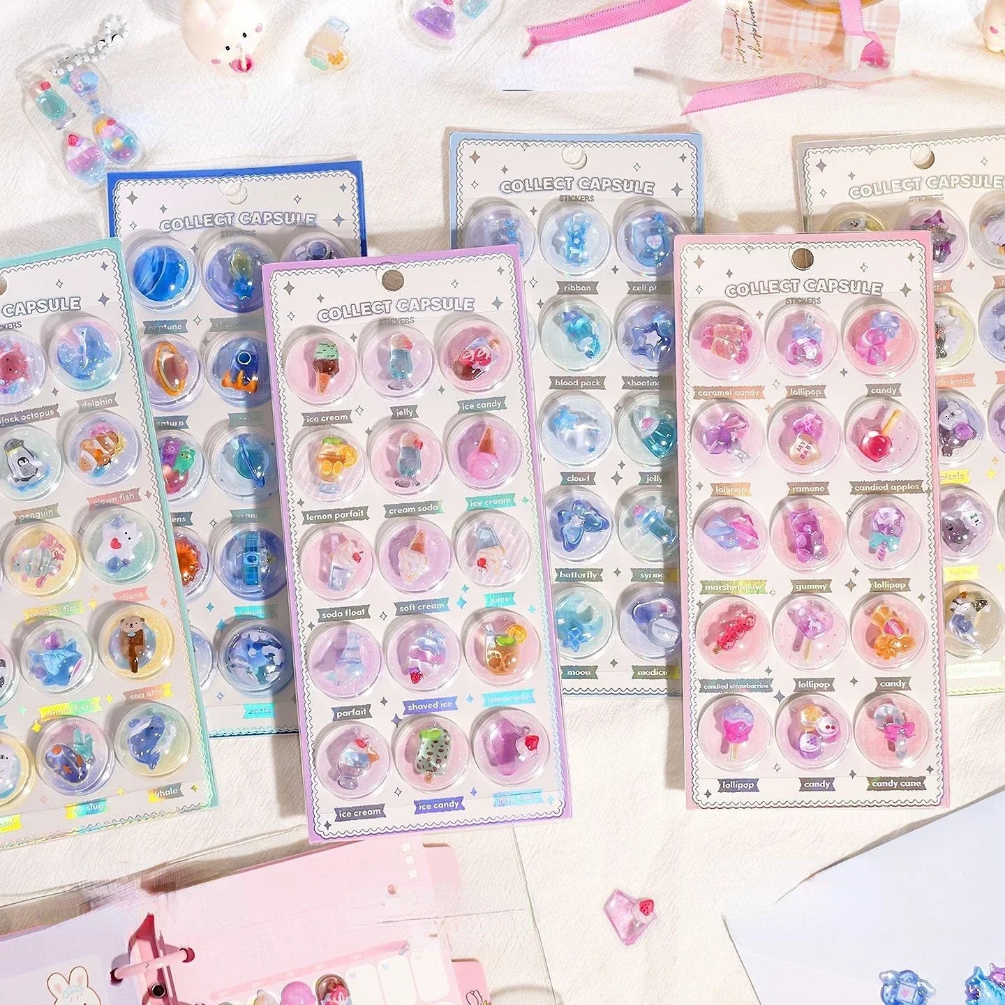3D Capsule Crystal Kawaii Stickers – DIY Journal & Scrapbook