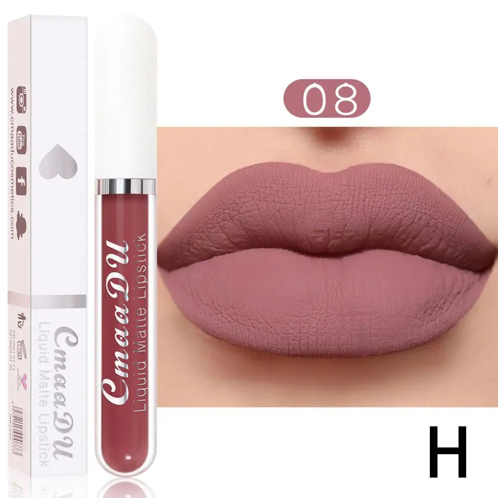 Waterproof Matte Liquid Lipstick – 18 Colors Long-Lasting Velvet Lip Glaze & Tint, Non-Stick Moisturizing (2.5ml) Peaceful Pleasures Health and Wellness 08