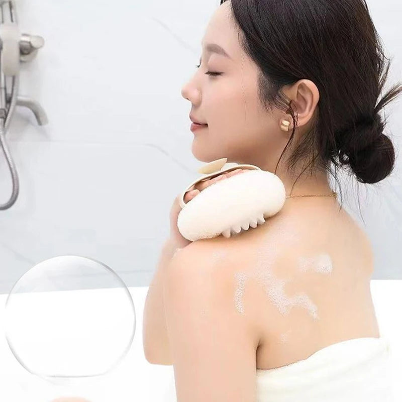 Sunflower Bath Ball Shower Sponge with Suction Cup & Handle