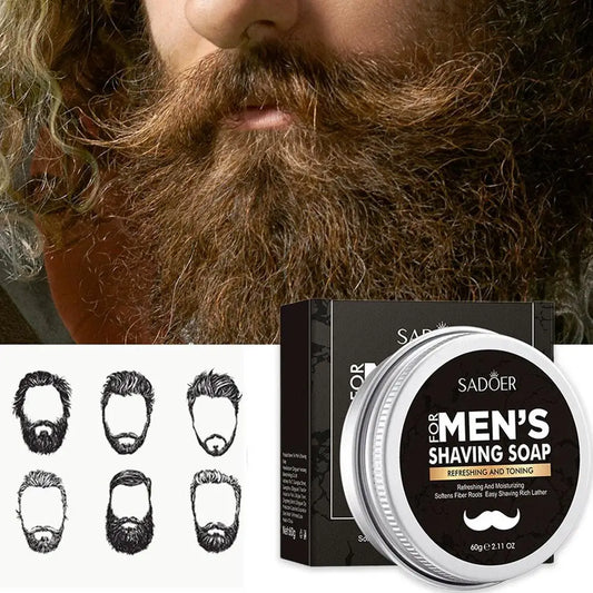 Shaving Soap Beard Soap Handmade Smooth Organic Foam Shaving Bar for Men Face Freshness And Cleanliness Maintainer Peaceful Pleasures Health and Wellness Default Title