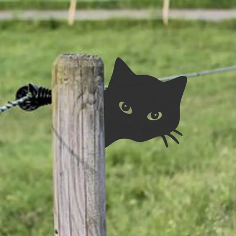 Metal Cat Yard Stakes | Decorative Hollow Kitten Garden Statues