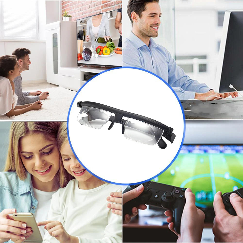 -6D To +3D Adjustable Degree Reading Glasses Variable Focus Distance Myopia Presbyopia Eyeglasses Auto Adjusting Reading Glasses Peaceful Pleasures Health and Wellness