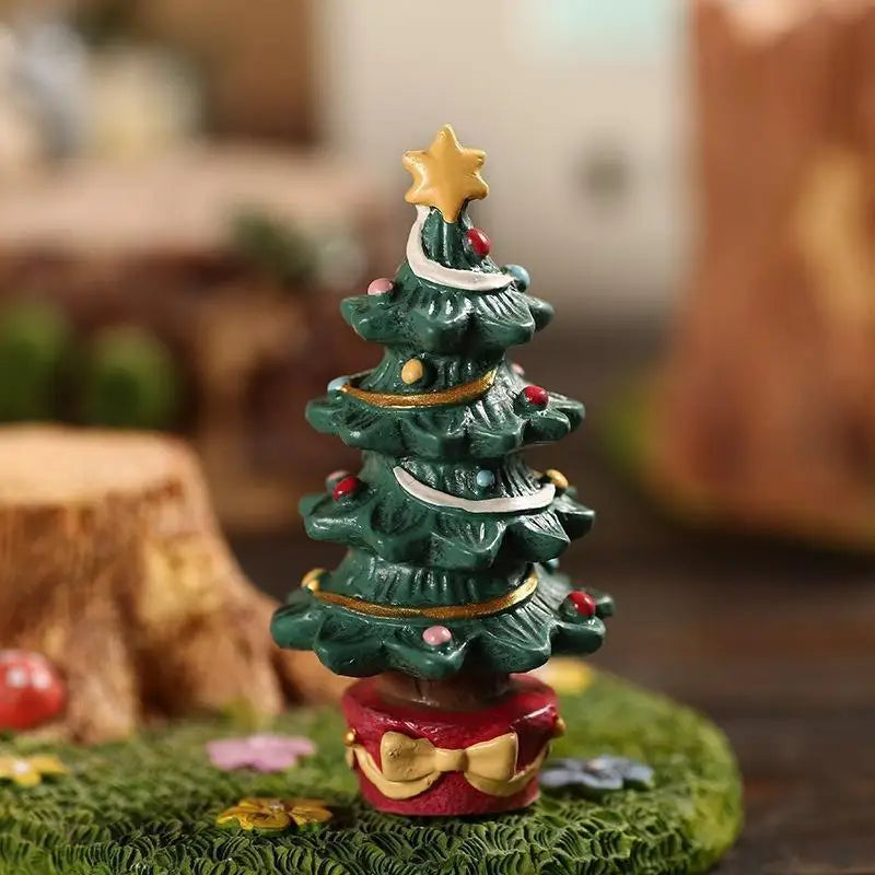 Christmas Cartoon Animal Ornaments Santa Claus Reindeer Resin Crafts