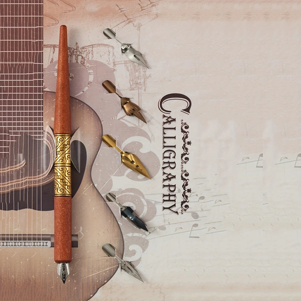 Twist Glass Dip Pen Crystal Writing Wood Handle Vintage Calligraphy