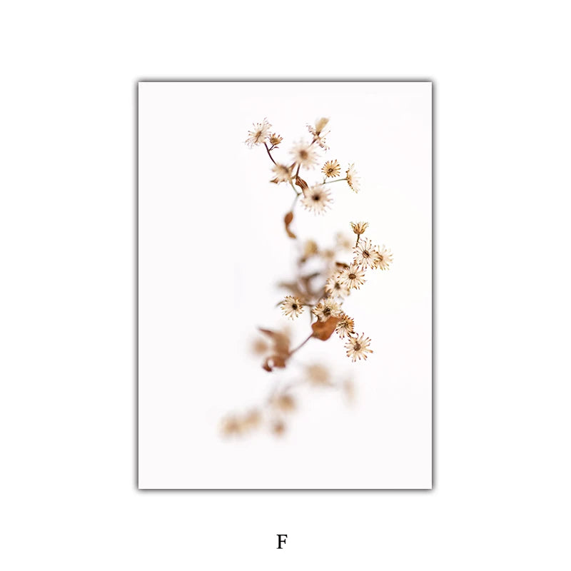 Nordic Minimalist Canvas Poster Wall Art Featuring Leaves, Flowers and Natural Landscapes, Modern Living Room Home Decor Prin Peaceful Pleasures Health and Wellness BW0609-6 20x30cm Unframed