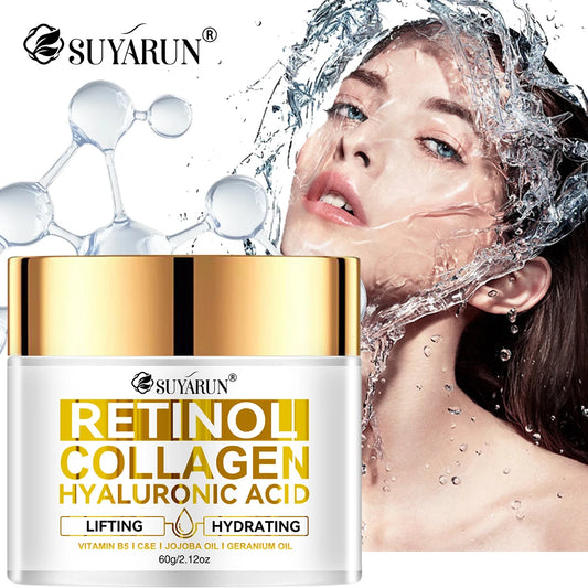 SUYARUN Retinol Collagen Moisturizing Cream. - Anti-Aging Face Cream, Intense Hydration & Nourishing Formula for Glowing Skin Peaceful Pleasures Health and Wellness