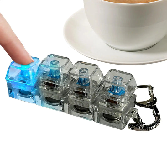 4-Key LED Keyboard Fidget Keychain Toy for Adults & Kids Fidget Sensory Toy Peaceful Pleasures Health and Wellness