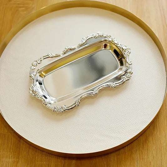 Vintage Iron Serving Tray | Dessert, Snack & Jewelry Organizer Decorative Serving Tray Peaceful Pleasures Health and Wellness