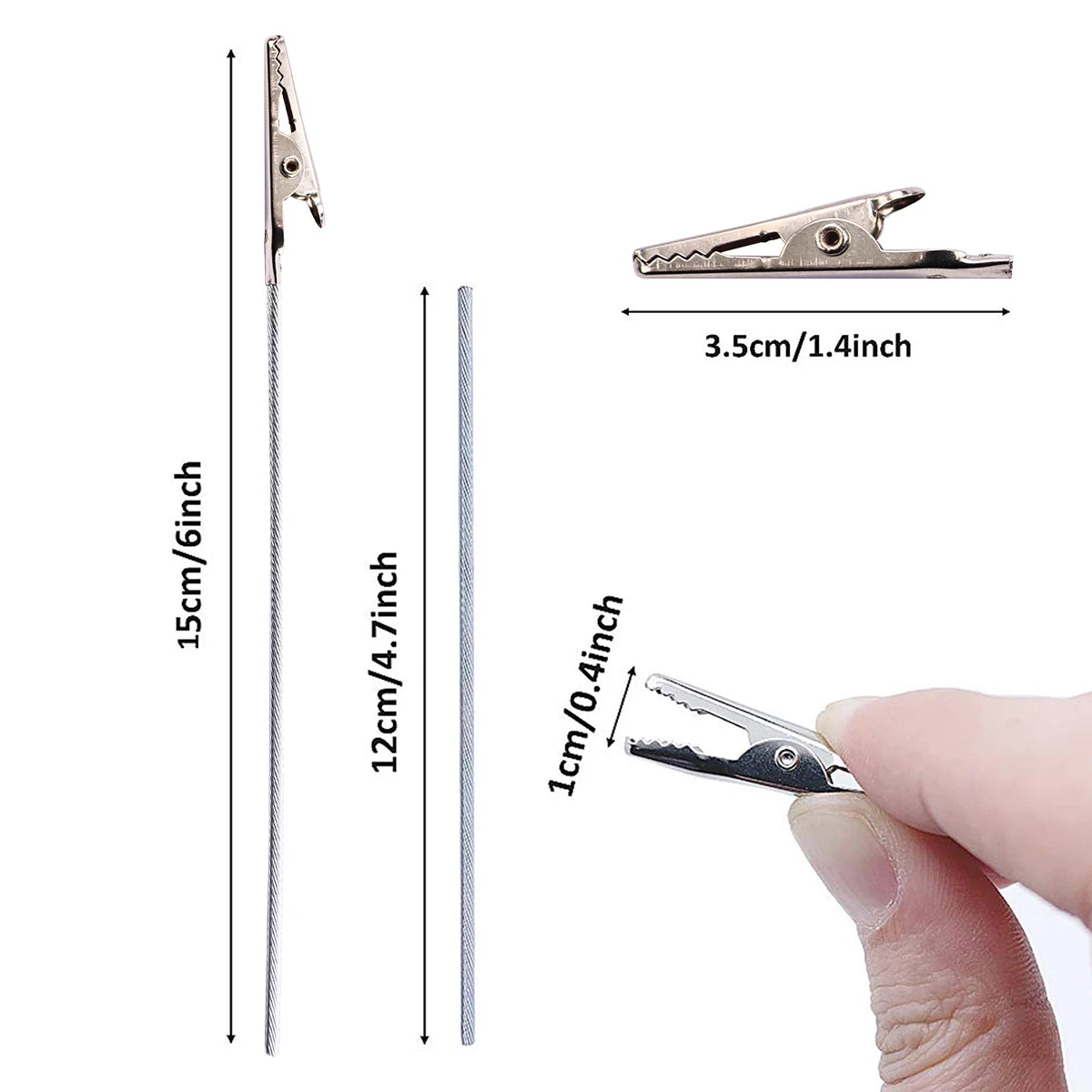 20Pcs Metal Wire Alligator Clamp Long-Tailed Alligator Iron Clip Photo Holder Stand Memo Clip DIY Card Photo Note Clips Holder Peaceful Pleasures Health and Wellness