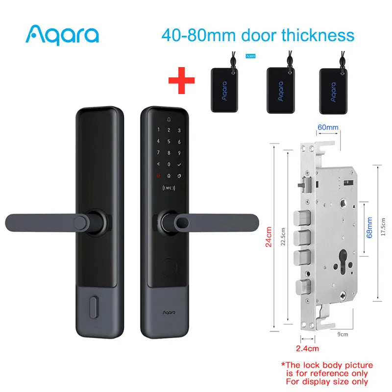 DHL Shipping Aqara N200 Smart Door Lock Fingerprint Door Locks Bluetooth Password NFC Unlock Smart Lock Work With HomeKit Mijia Peaceful Pleasures Health and Wellness N200 Add 3Pc Card