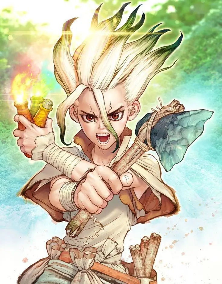 Dr. Stone Anime Canvas Wall Art Poster | Retro Graffiti Fan Gift