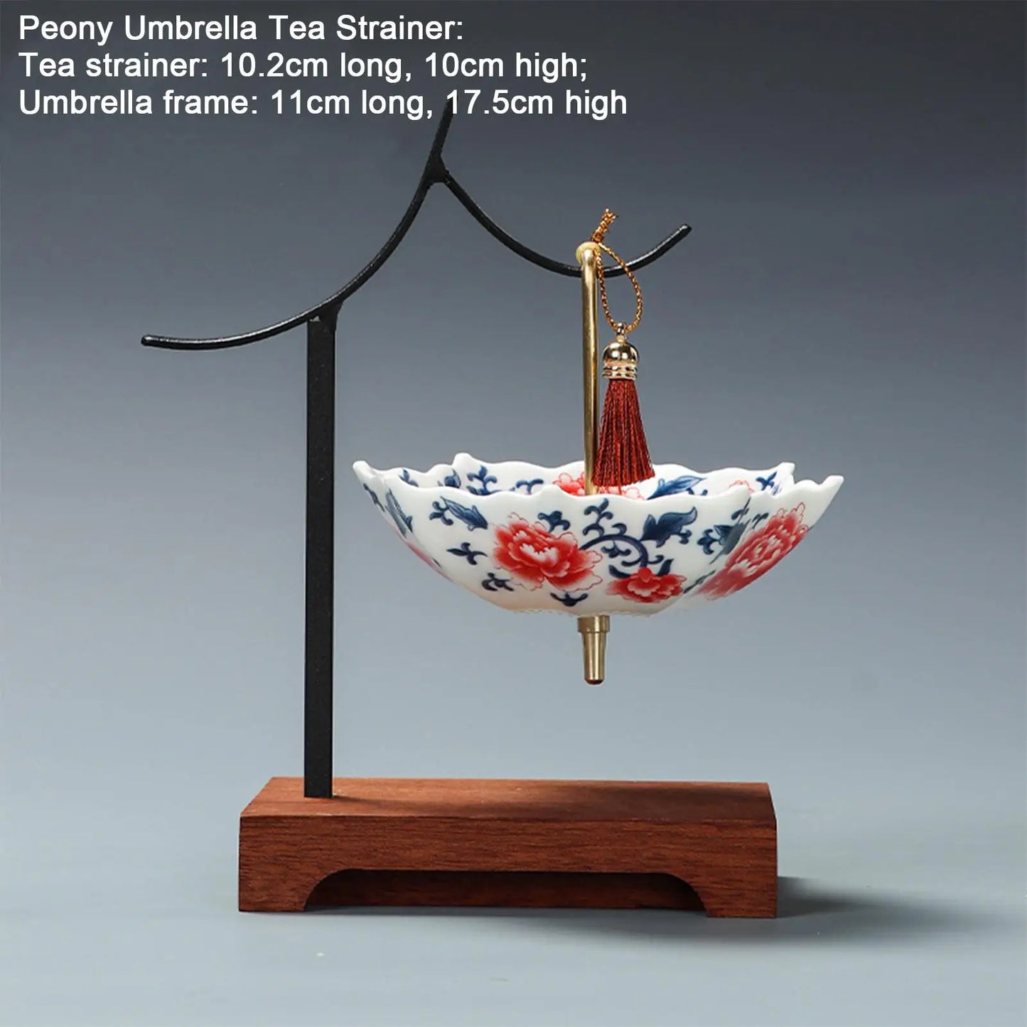 Tea Strainer Umbrella Design Ceramic Leaf Colander with Stand Strainers for Loose Tea for Enhances Flavor Softens Water Cooking Peaceful Pleasures Health and Wellness