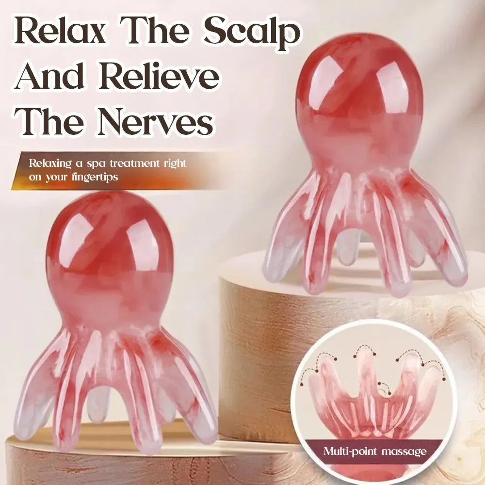 Octopus Head Massager Comb | Scalp Acupressure & Gua Sha Tool