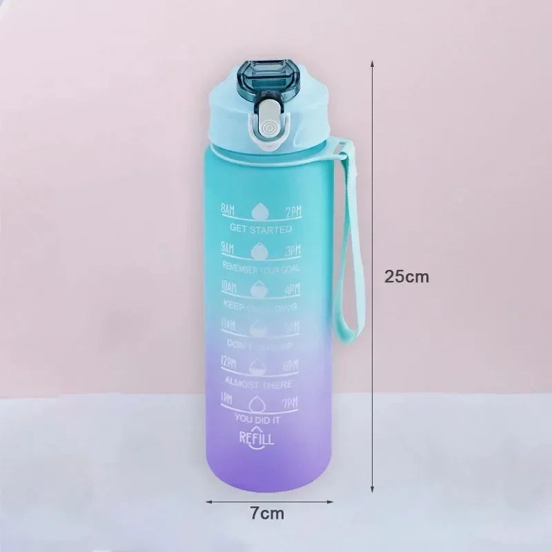 900ml BPA-Free Sports Water Bottle with Time Marker & Straw