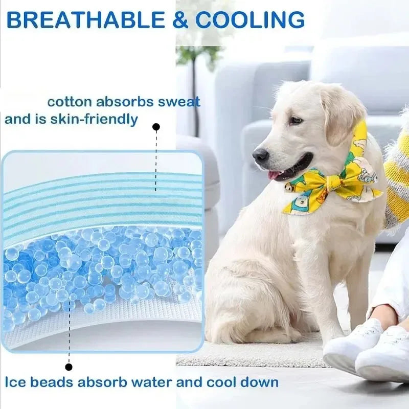 Pet Cooling Bandana for Dogs & Cats – 2-Pack Ice Scarf