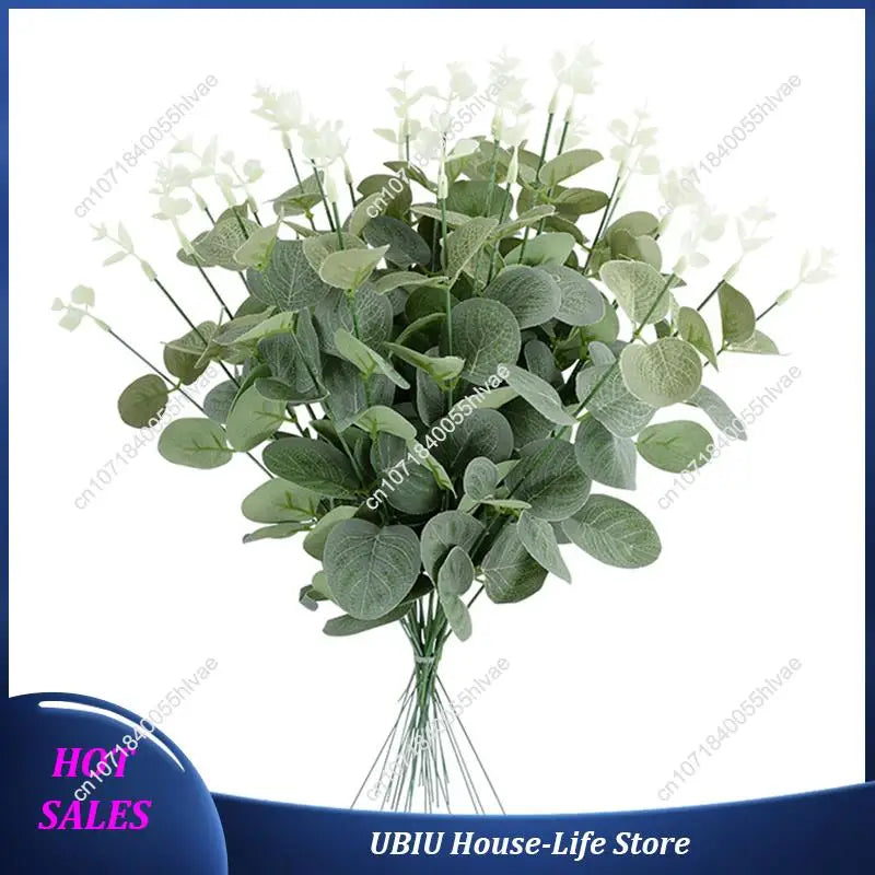 40PCS Silk Eucalyptus Leaves | Artificial Greenery for Home & Wedding