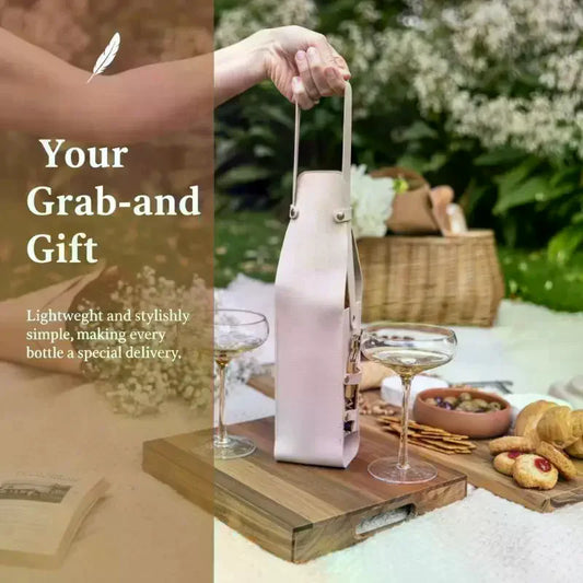 PU Leather Wine Tote Bag | Travel Wine & Bottle Carrier Wine Bottle Carrier Peaceful Pleasures Health and Wellness