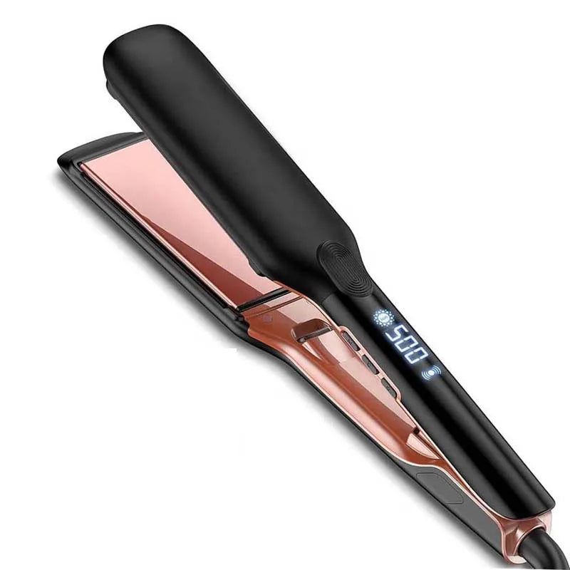 Far Infrared Negative Ions Ceramic Hair Straightener Rapid Heating Durable & Economical Adjustable Heat Settings Peaceful Pleasures Health and Wellness black 100V-240V EU Plug