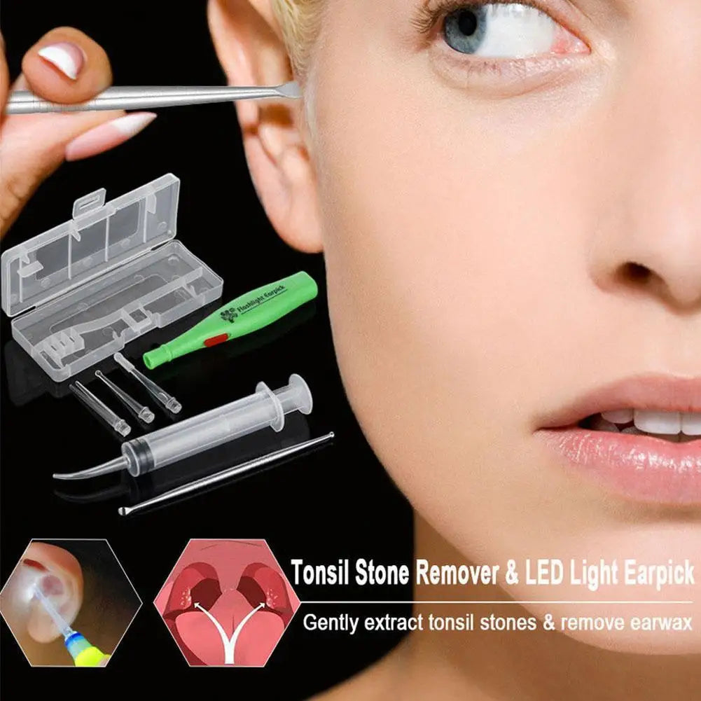 LED Ear Wax Removal Kit – Ear Pick, 3 Tips & Syringe