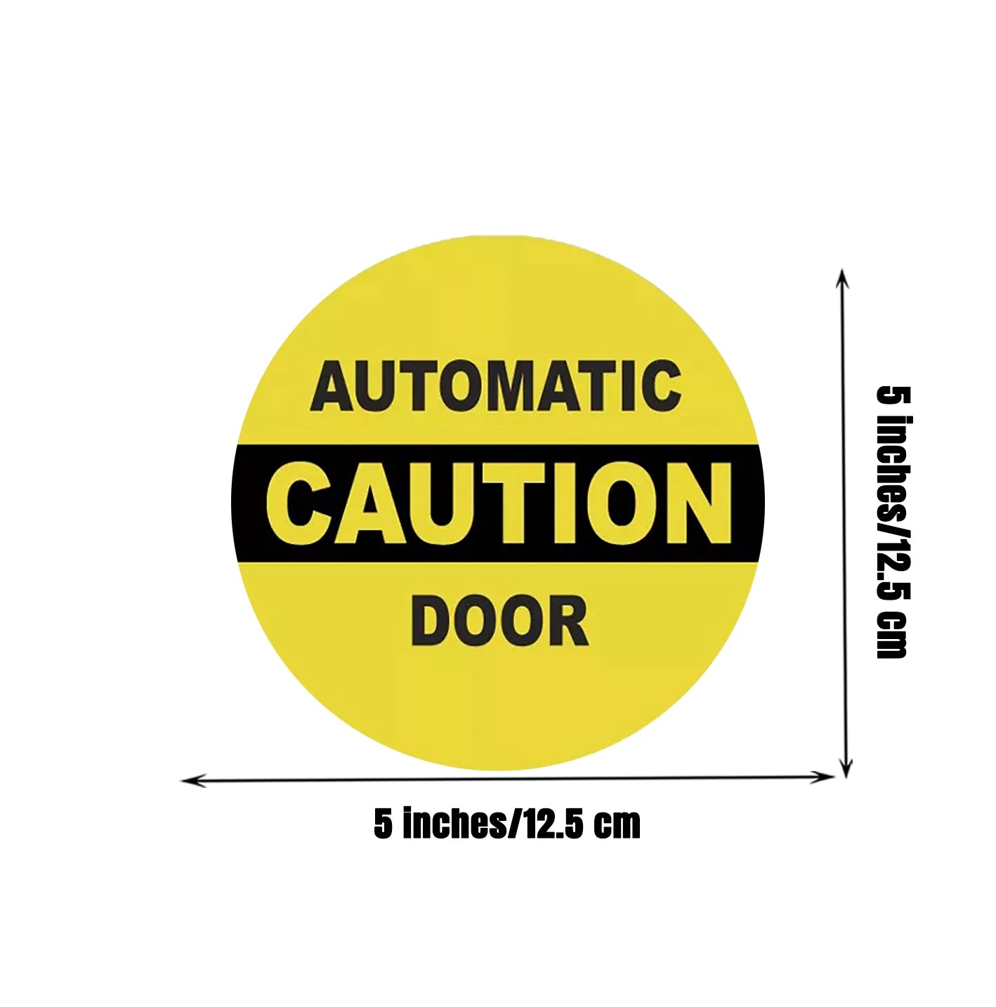 2pack Caution Automatic Door sticker decal business window safety 5x5in Peaceful Pleasures Health and Wellness