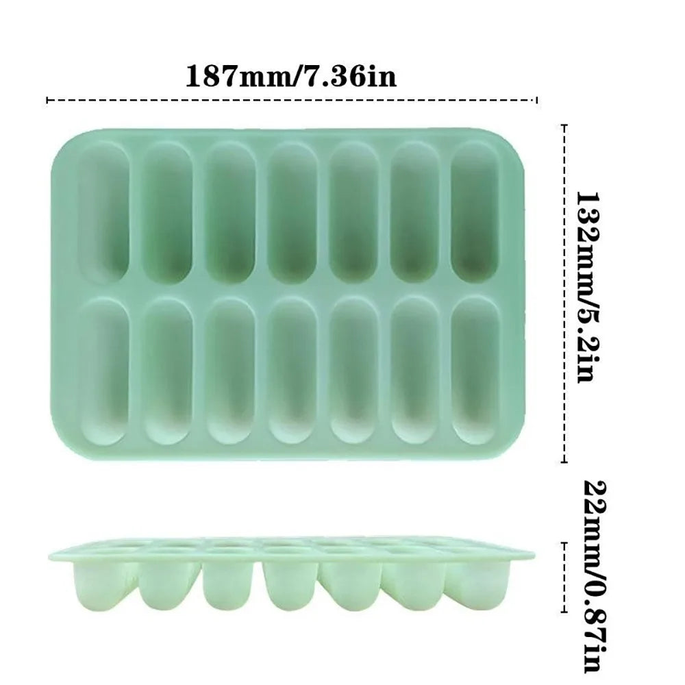 14-Grid Non-Stick Silicone Sausage & Hot Dog Mold with Lid