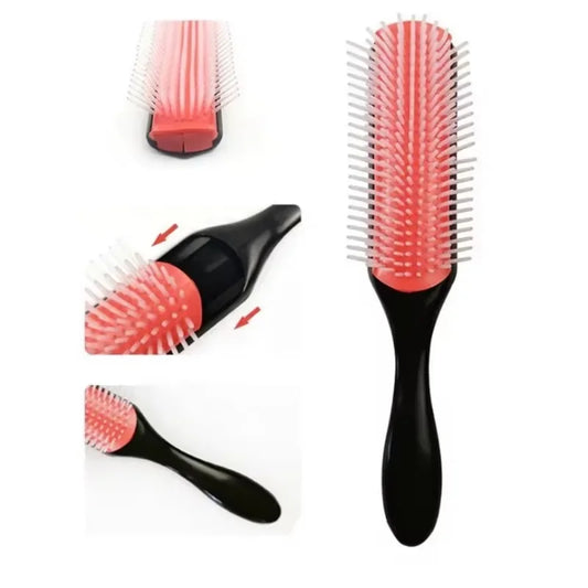 9-Rows Denman Brush Women Detangling Styling Hairbrush Scalp Massager Salon Hairdressing Straight Curly Wet Hair Comb Peaceful Pleasures Health and Wellness
