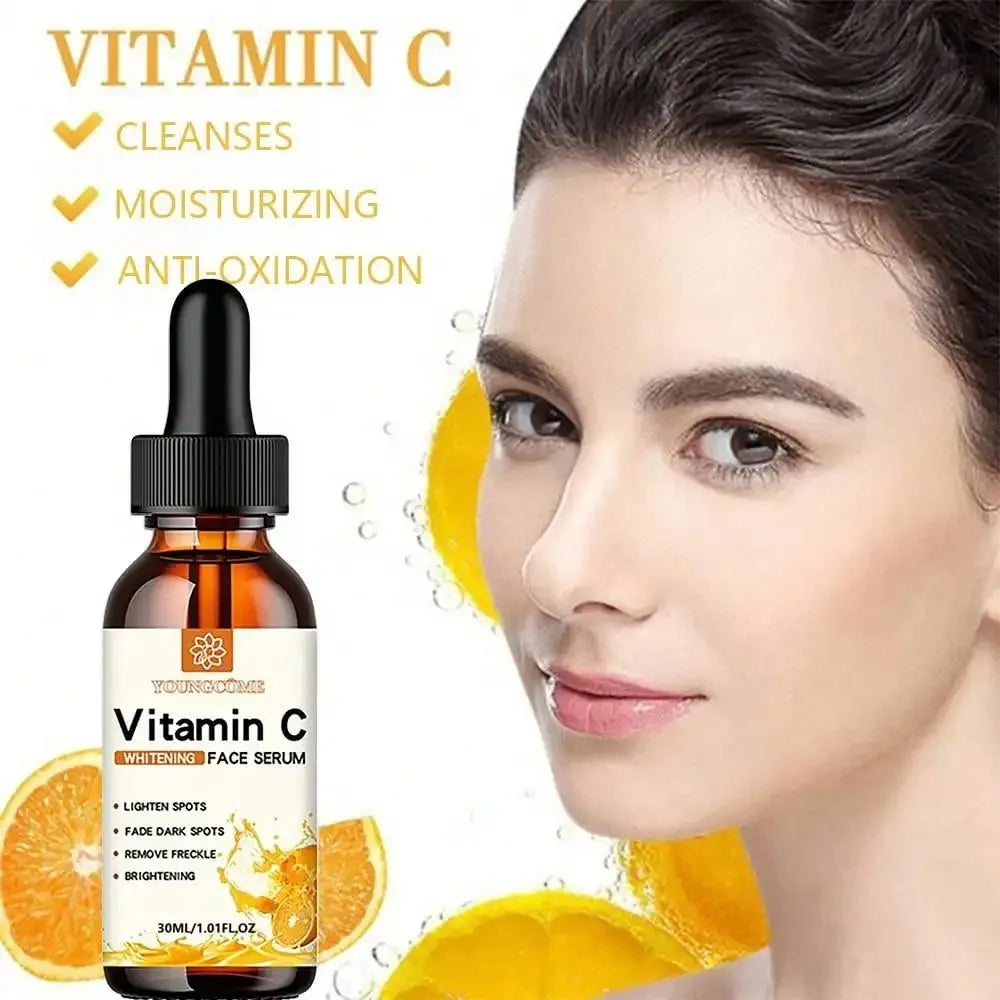 VitaminC Contains Hyaluronic Acid Brightening Original Liquid Fade Fine Lines Moisturizing Repair Dull Serum Face Skin Care 30ml Peaceful Pleasures Health and Wellness