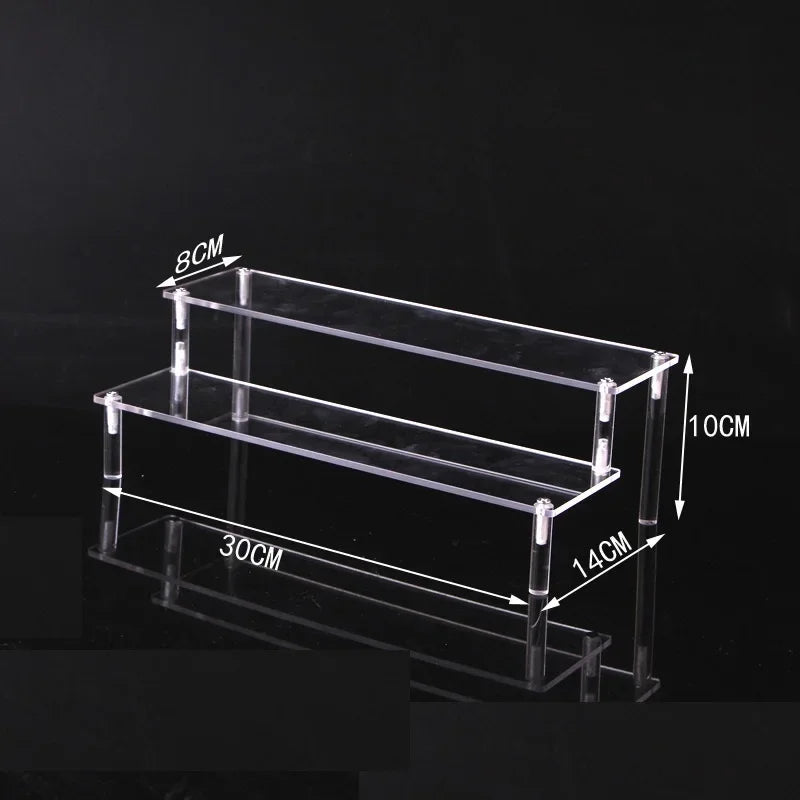 Black Acrylic Display Stand 1–5 Tier Riser for Figures & Decor