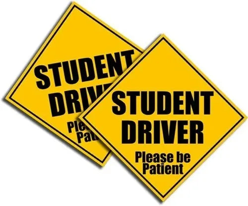 Student Driver Sticker Yellow Safety Decal School Teen Driver 5.5in 2Pack Peaceful Pleasures Health and Wellness Default Title