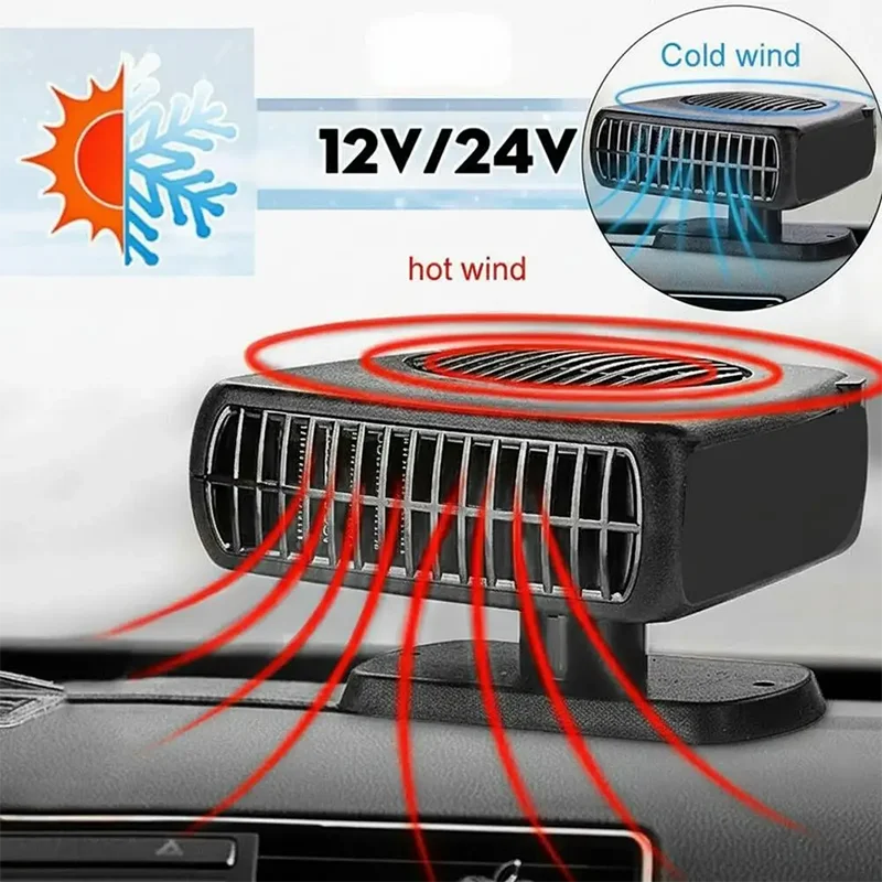 Car Defroster Heater Cooler 12V/24V 200W Portable Vehicle Heating Cooling Fan Windshield Electric Demister Mini Air Conditioner Peaceful Pleasures Health and Wellness