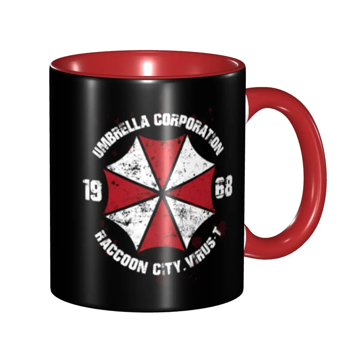 Umbrella Resident Evils 4 Game Coffee Mug DIY Custom Ceramic Mug Creative Present Peaceful Pleasures Health and Wellness Red 330ml