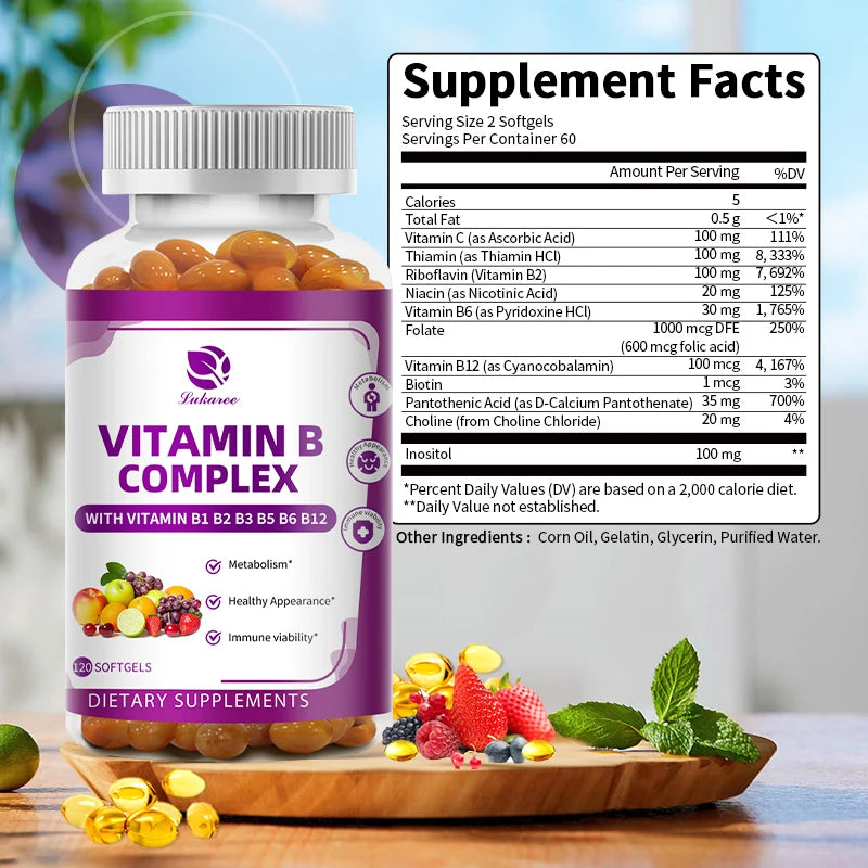 Vitamin B Complex Capsules – Energy, Metabolism & Nerve Support Vitamin Supplement Peaceful Pleasures Health and Wellness