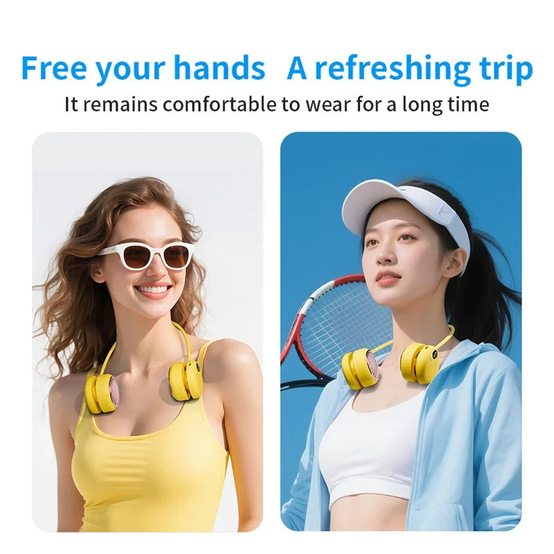 Lenovo USB-Charged Neck-Worn Fan 5 Speeds 360° Adjustable Lightweight Foldable Cooling Fan Rechargeable Silent Fan for Outdoor Peaceful Pleasures Health and Wellness