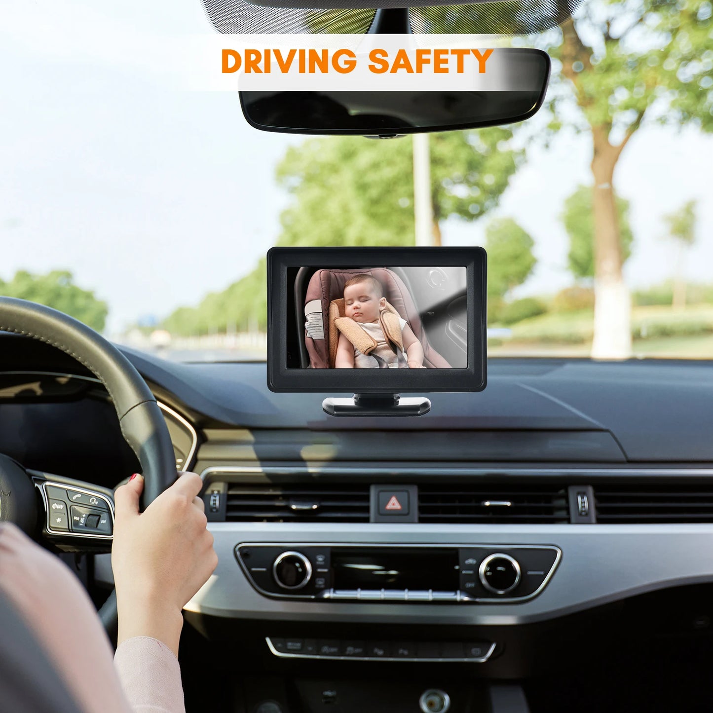 1080P Baby Car Monitor Camera | 4.3" Night Vision, 150° Wide View