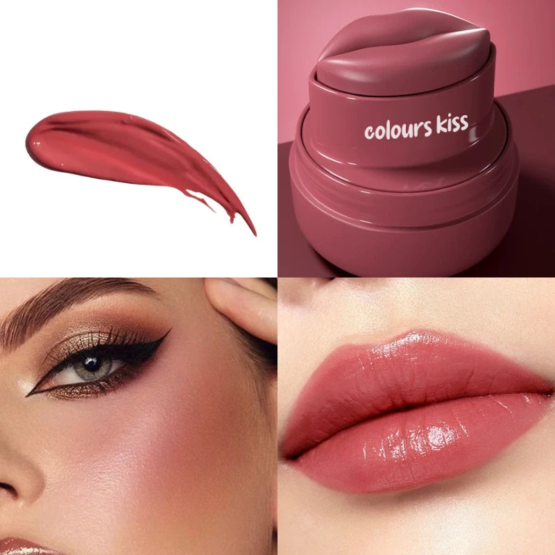 Multicolor Lip Cheek Tint Balm 2-in-1 Cheek Dual Purpose Lipstick Cute Round Jar Long Lasting Natural Moisturize Makeup Lipstick Peaceful Pleasures Health and Wellness 04