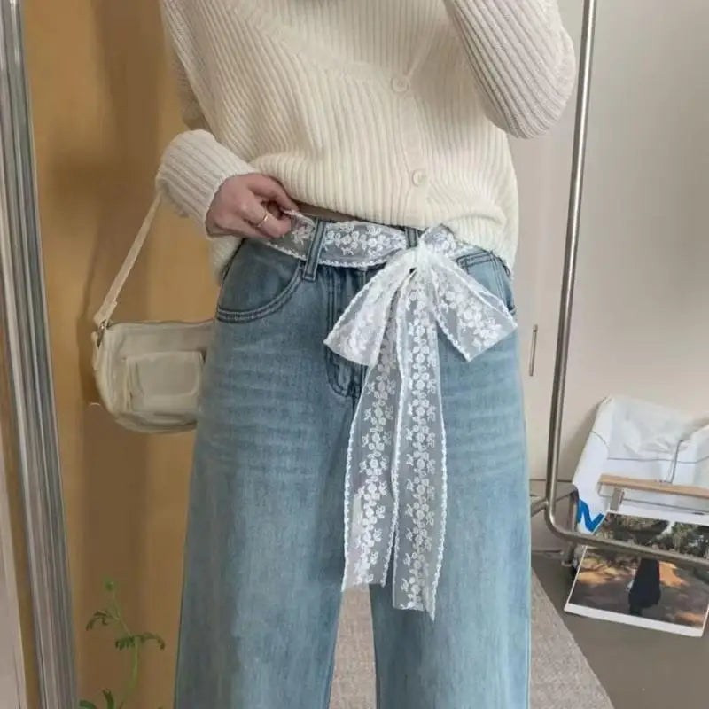 Multi-Way Floral Lace Ribbon Belt – Hair Scarf & Bag Charm