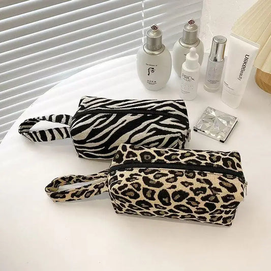New Leopard Print Makeup Bags Pillow Pen Bag High Quality WOMEN'S Large Capacity Pillow Bag Portable Storage Handbag Peaceful Pleasures Health and Wellness