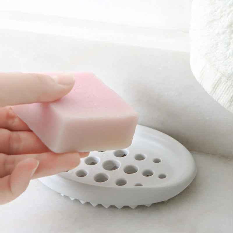 Silicone Soap Drain Box Filter Tray for Bathroom Kitchen Waterproof Soap Holder with Laundry Brush Practical Household Supplies Peaceful Pleasures Health and Wellness