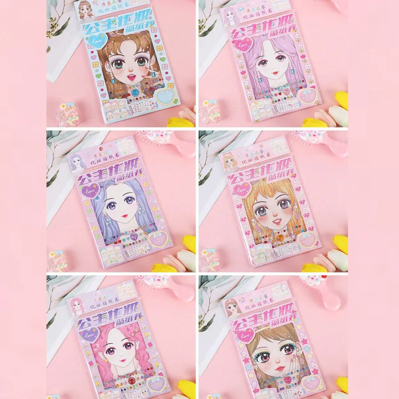 Makeup Sticker Book Kids Girls DIY Graffiti Filling Painting Picture