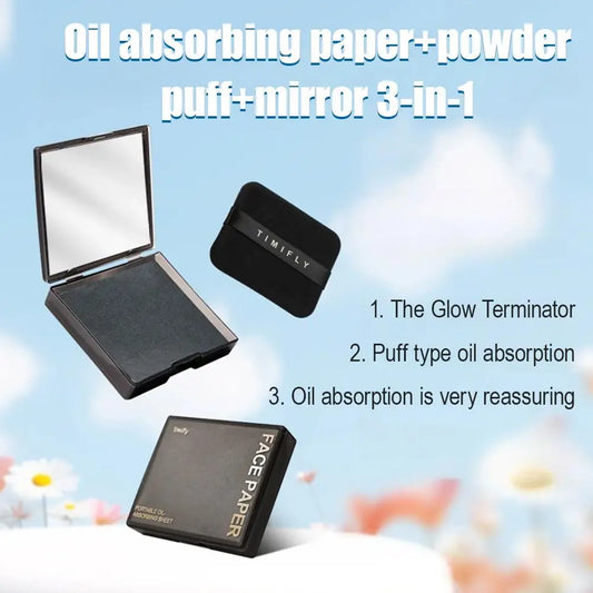 Oil-absorbing Tissue With Mirror Removes Excess Oil Wipes Face Tools Cleanser Facial Face Cleaning Tools 3 IN 1 100PCS Peaceful Pleasures Health and Wellness