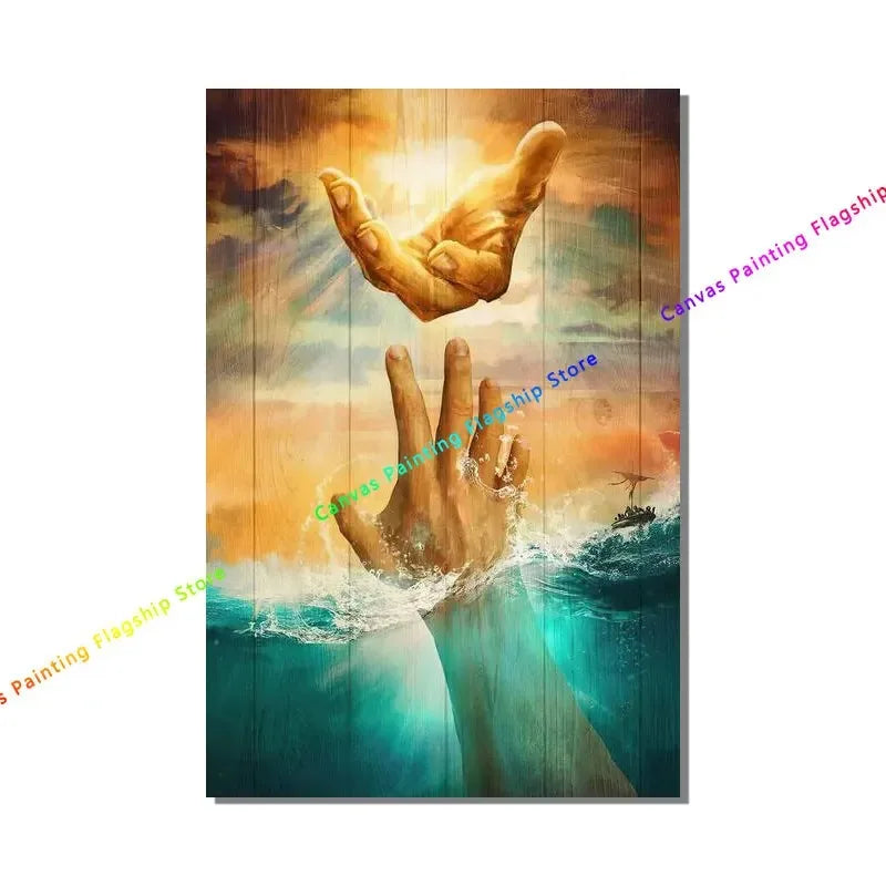 Hand of God Jesus Christian Canvas Wall Art | Unframed Print