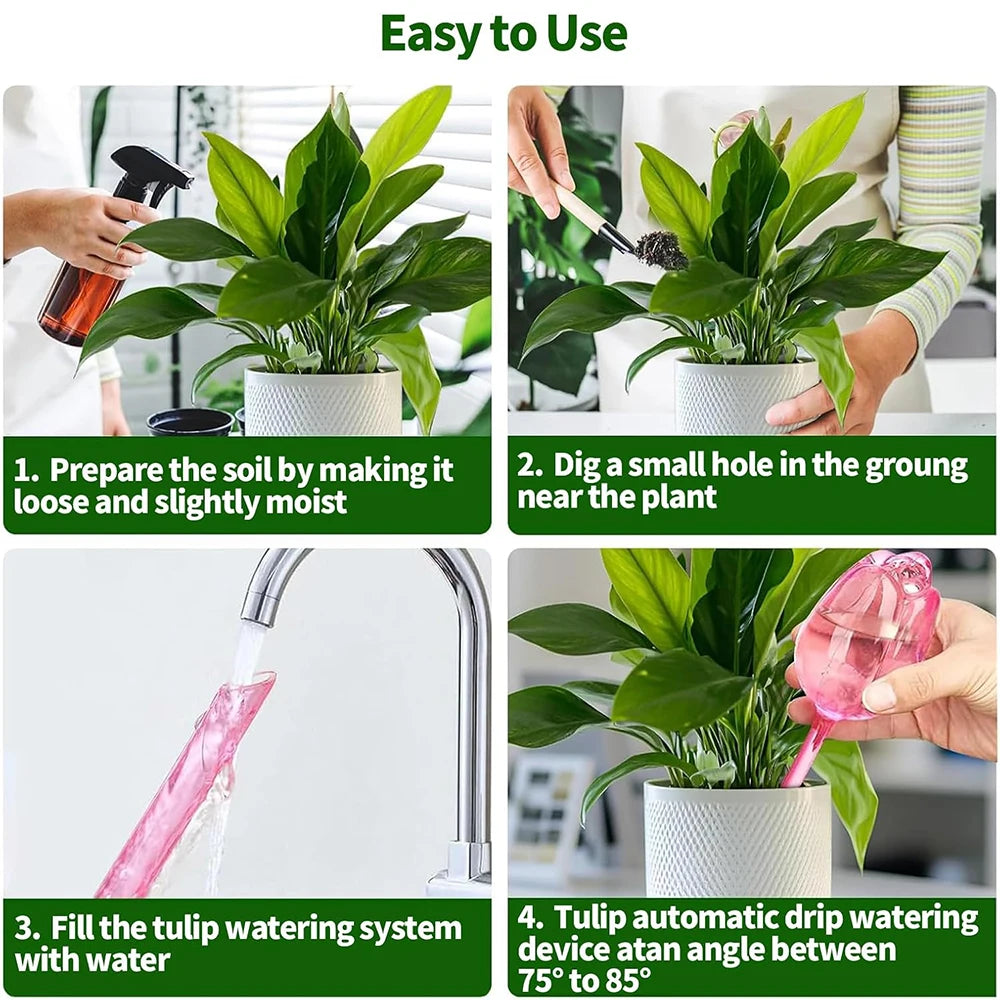 Tulip Self-Watering Planter Inserts – Automatic Plant Watering Devices for Indoor & Outdoor Use