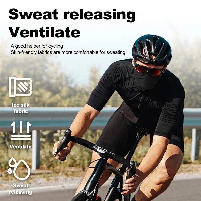 UV Neck Gaiter & Face Bandana – Breathable Sports Scarf for Cycling